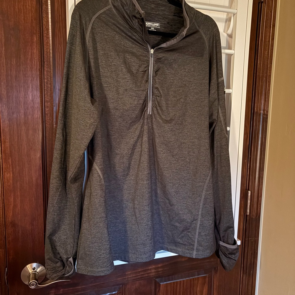 Kirkland Signature Gray Zip Up Sweater with High Collar